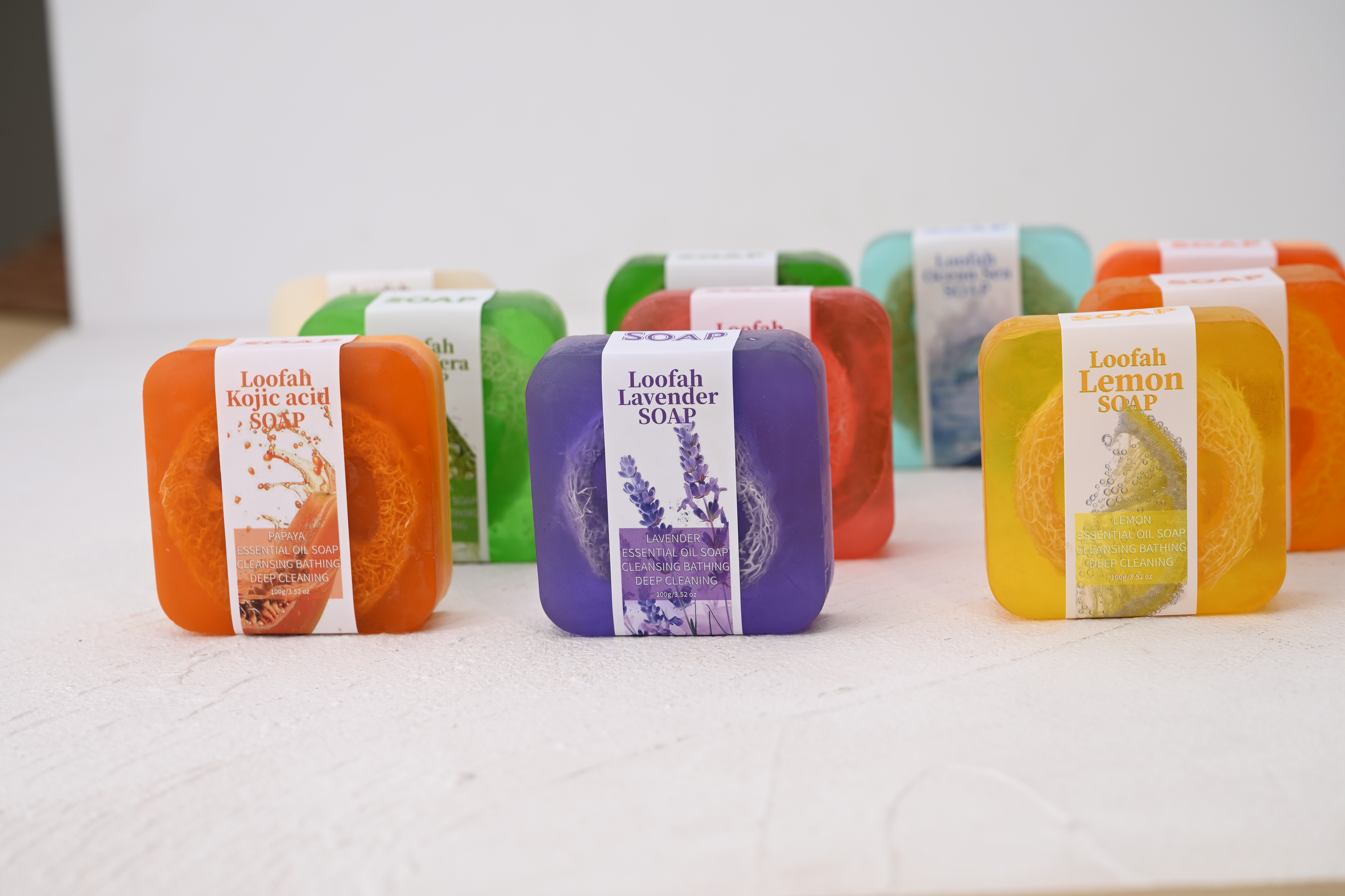 S+100g  Lavender Loofah Essent - Kojic Acid Soap recension och pris