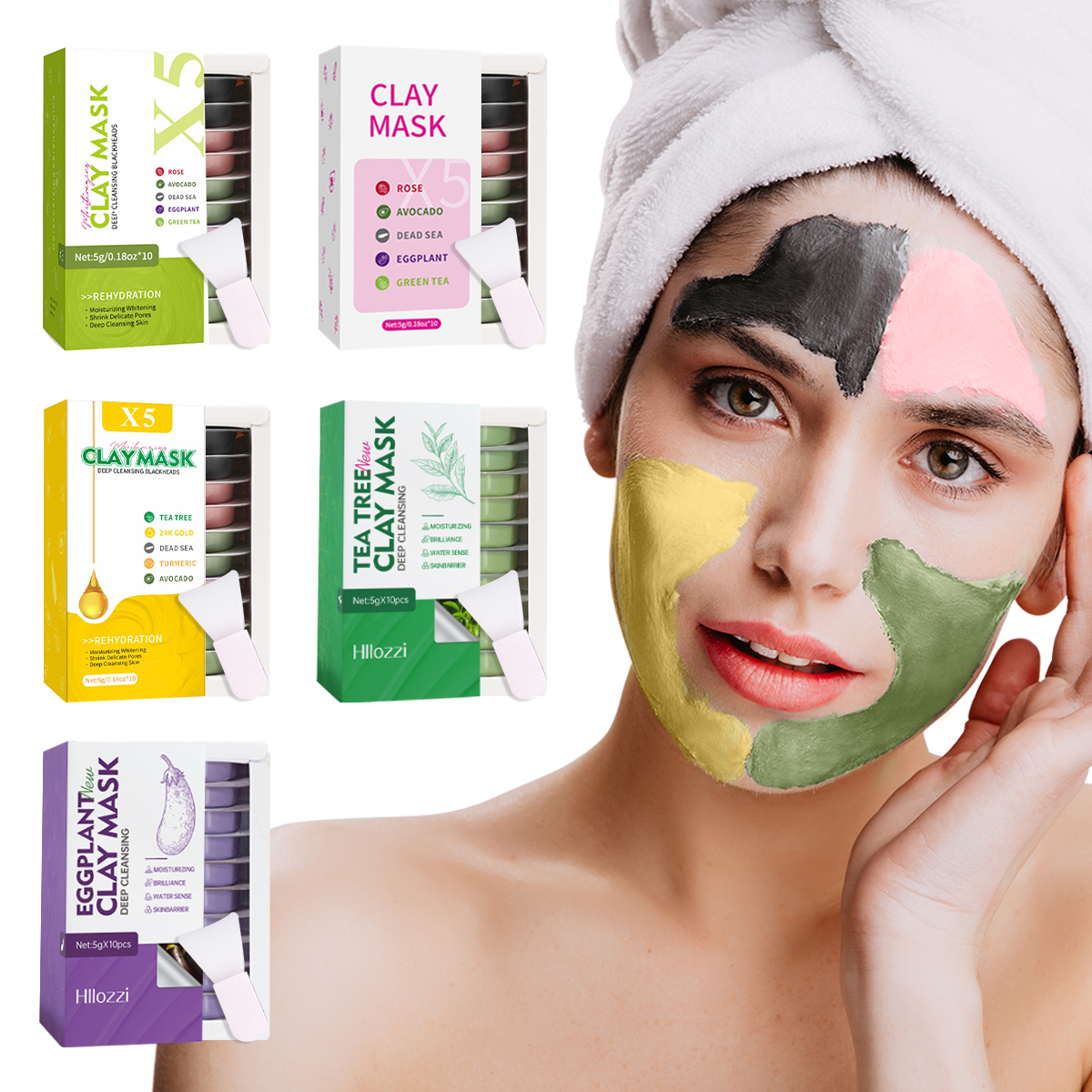 5g*10pcs Facial Cleansing Mud  - Mud Mask Kaolin recension och pris