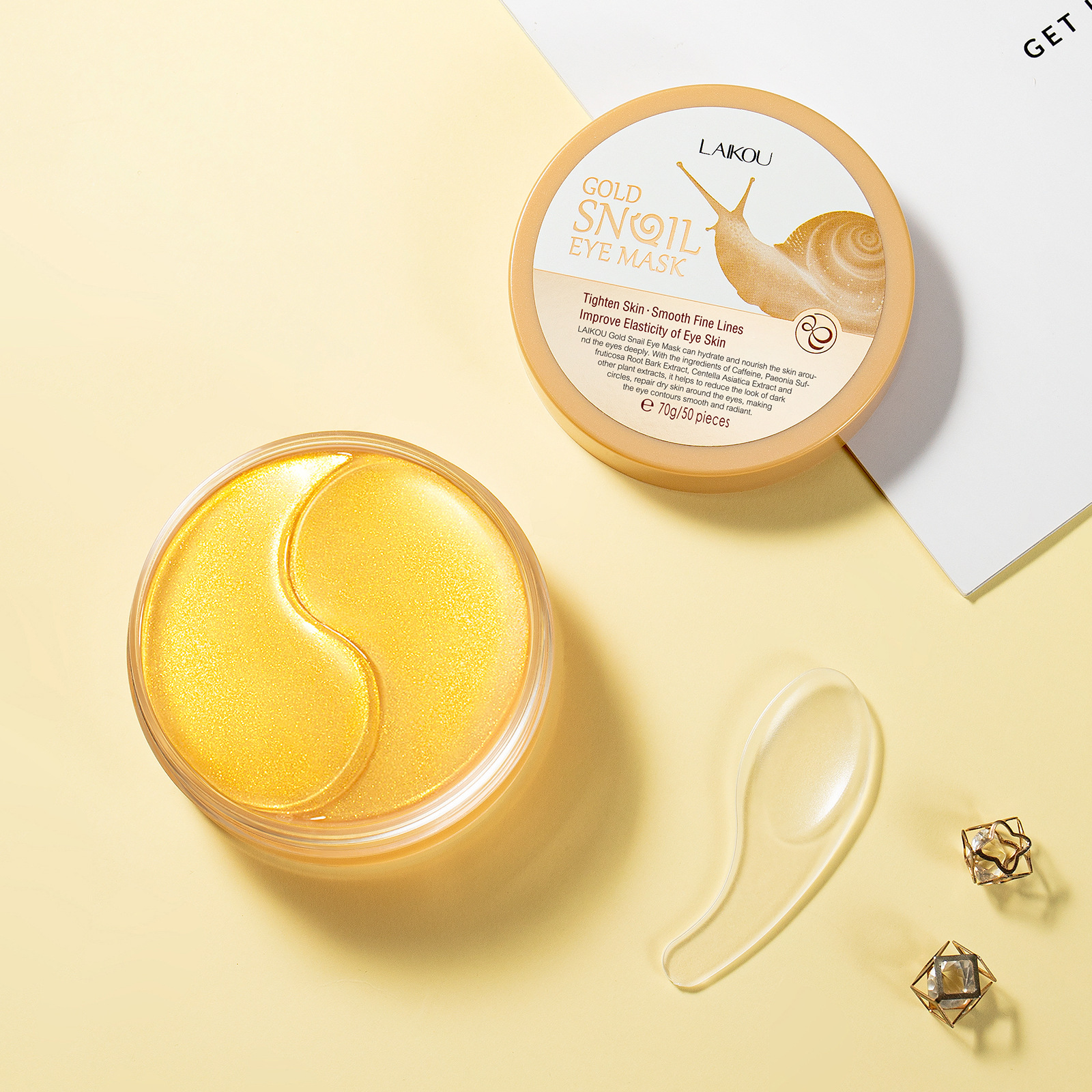 LAIKOU 50pcs Golden Snail Coll - Collagen Sheet Mask recension och pris